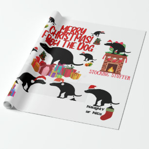 Papier Cadeau Joyeux Noël du chien