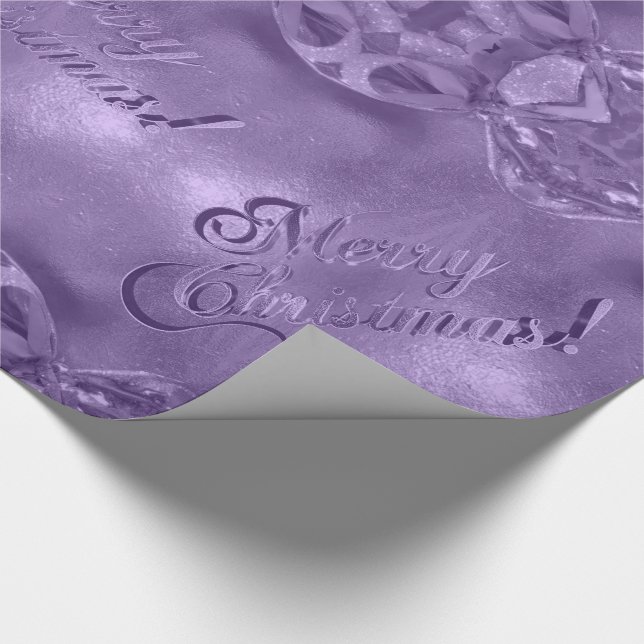 Papier Cadeau Joyeux Noël Élégant Script moderne violet (Coin)