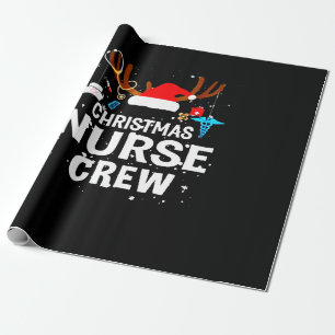 Papier Cadeau Joyeux Noël Équipage des infirmières de Noël