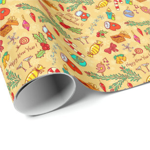 Papier Cadeau Joyeux Noël Et Bonne Année