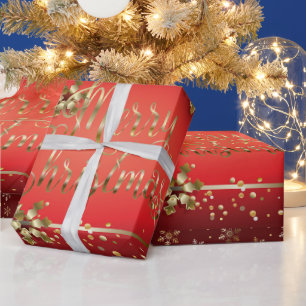 Papier Cadeau Joyeux Noël et Nouvel An ! 20XX Gold Snow Luxury