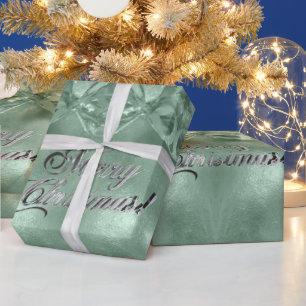 Papier Cadeau Joyeux Noël Faux Argent Scripts à huile vert