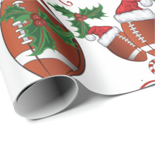 Papier Cadeau Joyeux Noël Football Père Noël