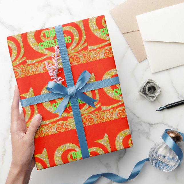 Papier Cadeau Joyeux Noël Golden Red Snowflex.jpg (Cadeaux)