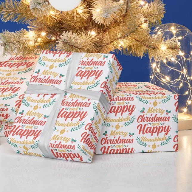 Papier Cadeau Joyeux Noël Heureux Hanoukka Chrismukkah (Vacances)