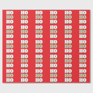 Papier Cadeau Joyeux Noël HoHoHo fête minimaliste Plain