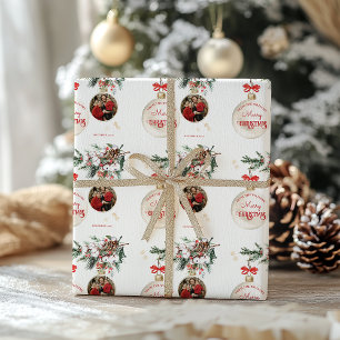 Papier Cadeau Joyeux Noël mignonne Ball Décoration Photo