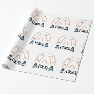 Papier Cadeau Joyeux Noël Noël Noël Boho Rainbow Cadeau