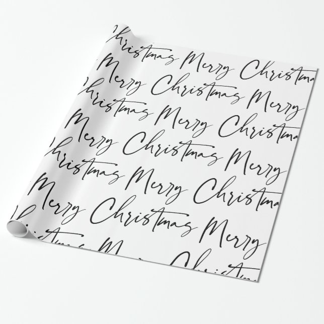 Papier Cadeau Joyeux Noël noir blanc Cadeau (Déroulé)