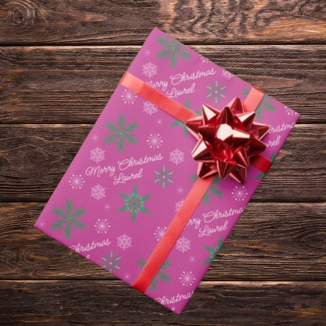 Papier Cadeau Joyeux Noël Personnalisé Nom Papier Enveloppant (Créateur téléchargé)