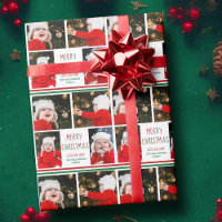 Joyeux Noël Photo Collage Beau Rouge Vert