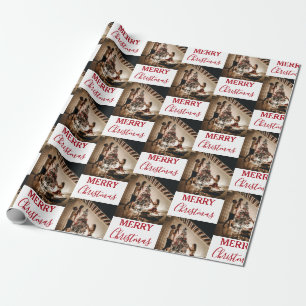 Papier Cadeau Joyeux Noël Photo de famille personnalisée