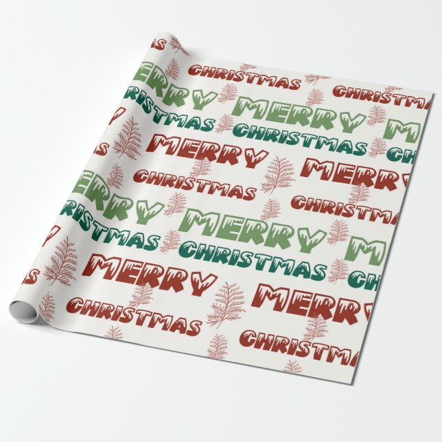 Papier Cadeau Joyeux Noël Red Green (Déroulé)