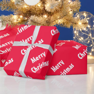 Papier Cadeau Joyeux Noël Rouge Blanc rayé Modèle tendance