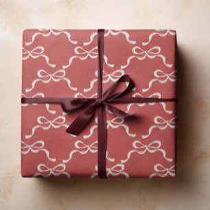 Papier Cadeau Joyeux Noël Rouge Retro Vaches de vacances