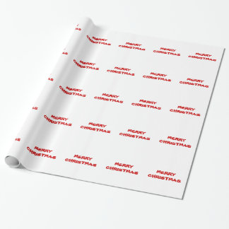 Papier Cadeau Joyeux Noël Rouge sur l'Arrière - plan blanc