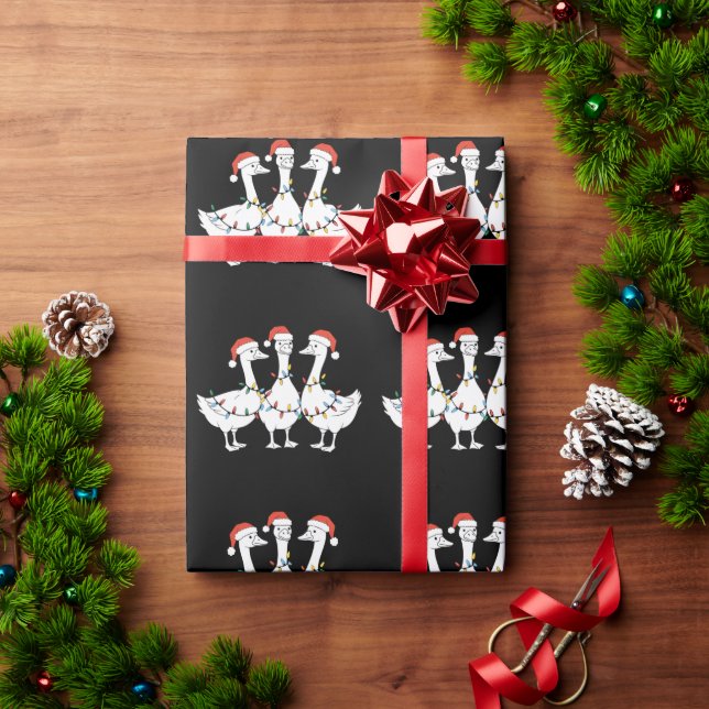 Papier Cadeau Joyeux Noël Santa Hat Canards Fêtes Canard de Noël (Cadeau de vacances)