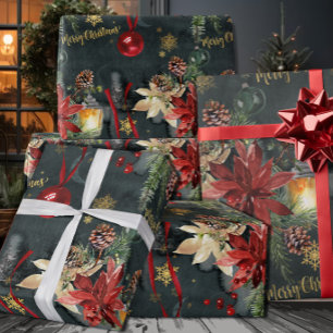 Papier Cadeau Joyeux Noël Splendor brillant