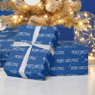 Papier Cadeau JOYEUX NOËL Texte Avec Flocons de Neige