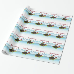 Papier Cadeau Joyeux Noël ! Tortue et escargot