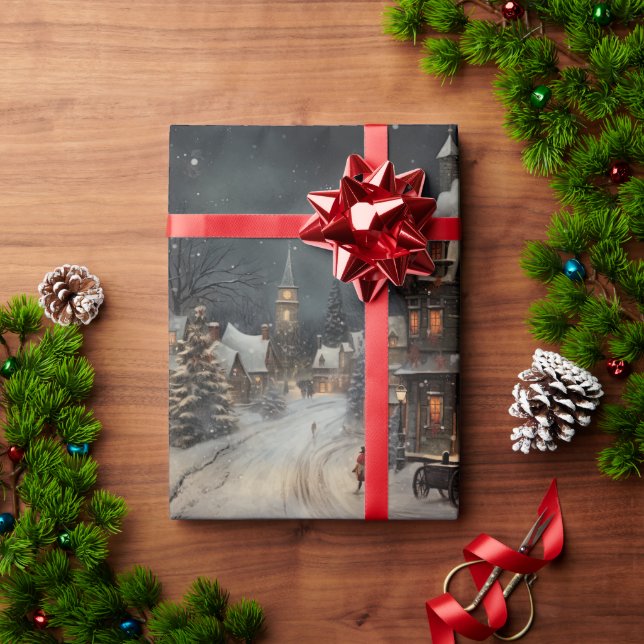 Papier Cadeau Joyeux Noël vintage (Cadeau de vacances)