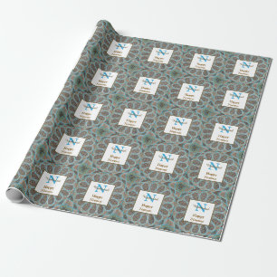 Papier Cadeau Joyeux Norooz Perse Nouvel An Monogramme initial