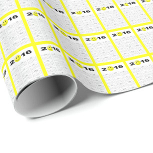 Papier Cadeau Joyeux Nouvel An 2016 mignon Calendrier