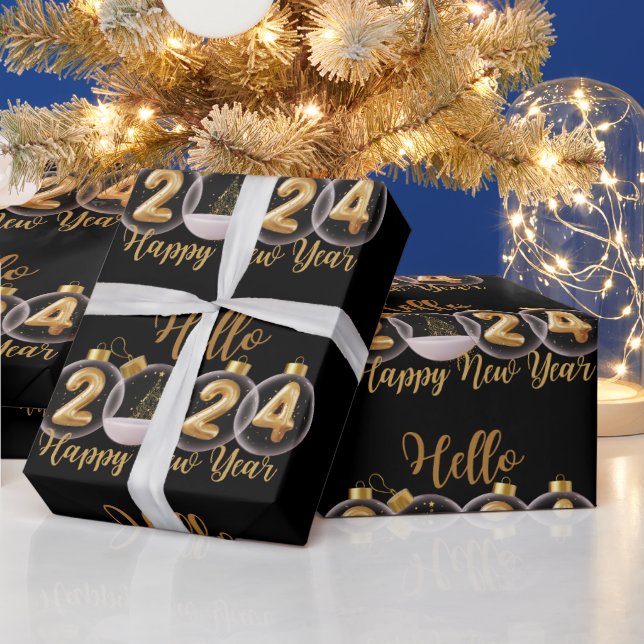 Papier Cadeau Joyeux Nouvel An Or (Vacances)