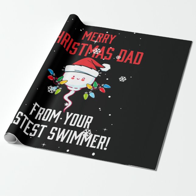 Papier Cadeau Joyeux papa de Noël de votre nageur le plus rapide (Déroulé)