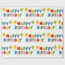 Joyeux papier d'enveloppement d'anniversaire