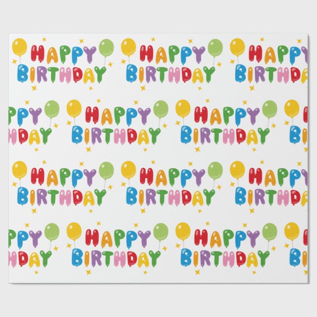 Papier Cadeau Joyeux papier d'enveloppement d'anniversaire (Plat)