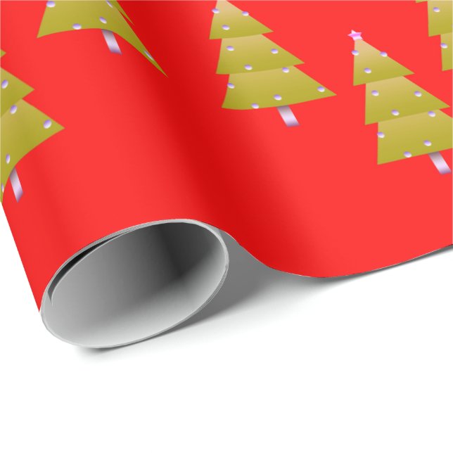 Papier Cadeau Joyeux papier d'enveloppement de Bonnes Fêtes de N (Coin rond)
