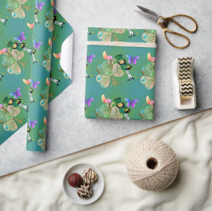 Papier Cadeau Joyeux papier d'enveloppement de Lepreachaun de St