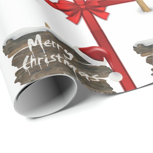 Papier Cadeau Joyeux papier d'enveloppement de Noël (Coin rond)