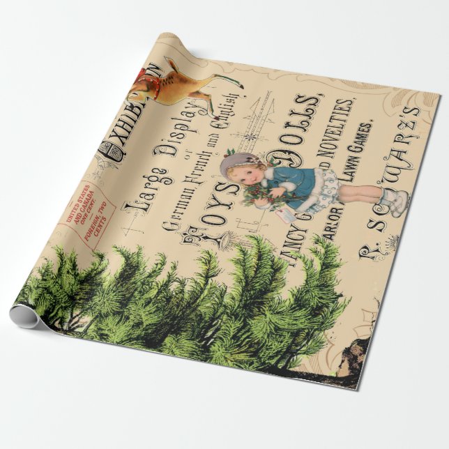 Papier Cadeau Joyeux rennes de Noël (Déroulé)