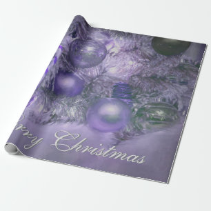 Papier Cadeau Joyeux sapin de Noël pourpre