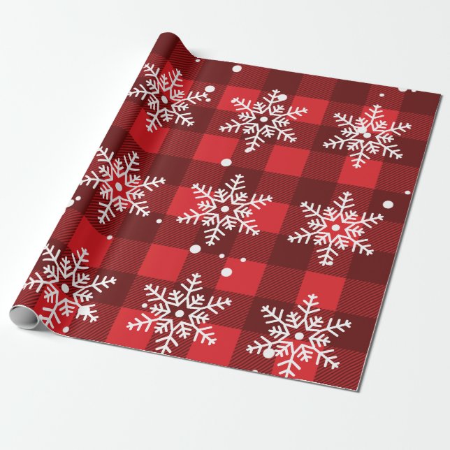 Papier Cadeau Joyeux Snowflakes De Noël, Avec Amour De Père Noël (Déroulé)