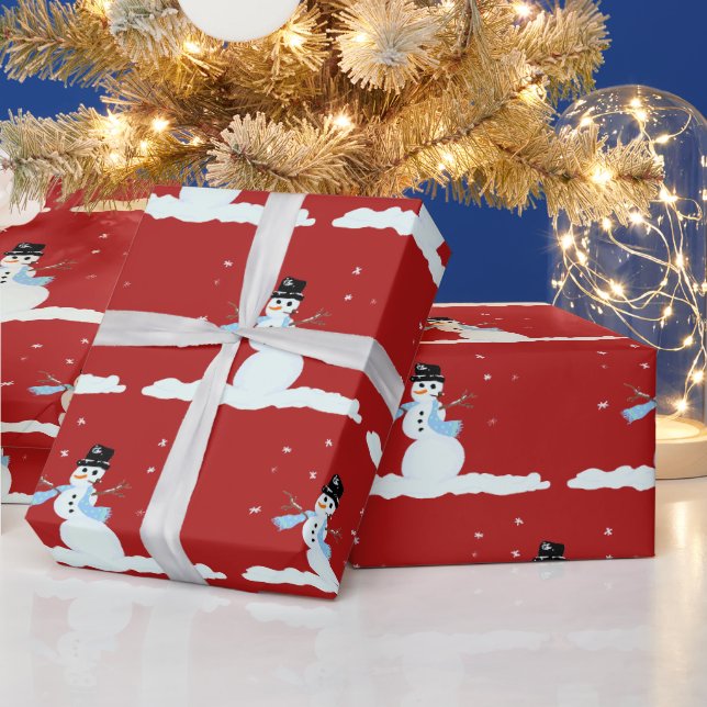 Papier Cadeau Joyeux Snowman Motif Noël hiver (Vacances)