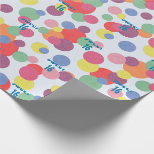 Papier Cadeau Joyeux Sweet 16 Anniversaire papier
