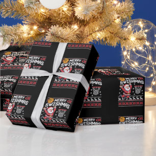 Papier Cadeau Joyeux Swishmas Basket Noël Moche Xmas