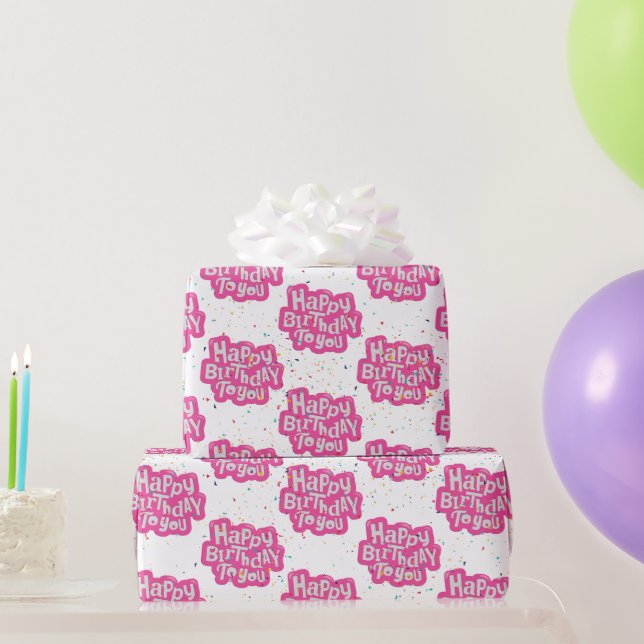 Papier Cadeau Joyeux texte de bulle d'anniversaire (Cadeaux de fête)