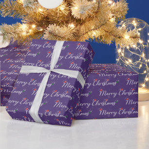 Papier Cadeau Joyeux texte de Noël avec étincelles