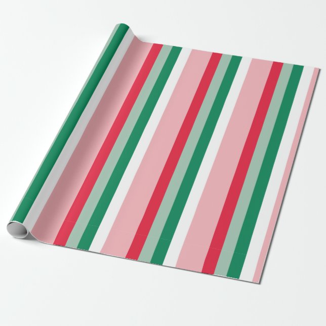 Papier Cadeau Joyeux tout rayures toujours de fête heureuses (Déroulé)
