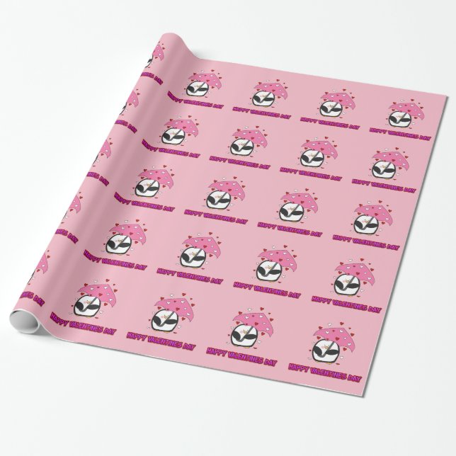 Papier Cadeau Joyeux Valentines Jour Pleins Coeurs (Déroulé)