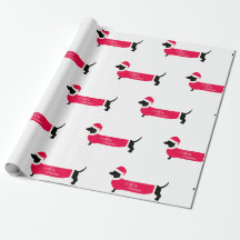 JOYEZ NOËL DACHSHUND WRAPPER PAPIER