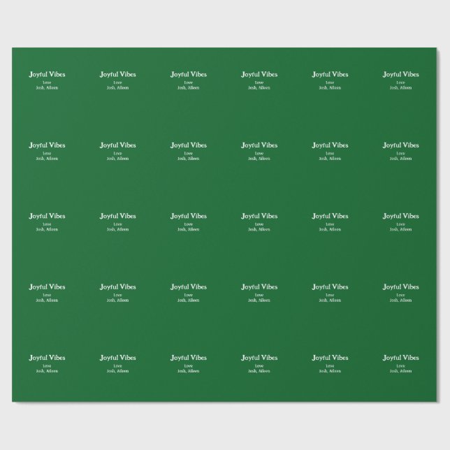 Papier Cadeau Joyful Vibes green Christmas holidays love family (Plat)