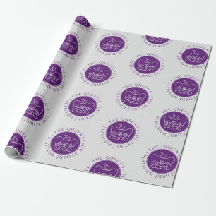 Papier Cadeau Jubilé de platine violet HM Queen