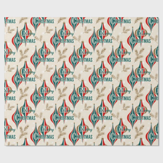 Papier Cadeau Jubilé d'ornement de Noël rétro