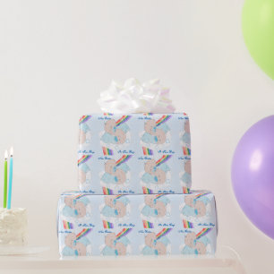 Papier Cadeau Jumeaux Garçon Bébé Arc-en-ciel Personnalisé