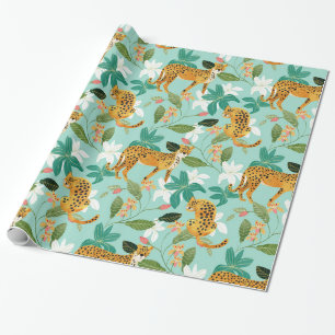 Papier Cadeau Jungle de Cheetah, faune Nature Wild Cats Tigers